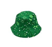 SwiftPick Home St. Patrick’s Day Bucket Hat - Green Shamrock Print Irish Sun Hat for Men and Women, Festive Clover Pattern, Fancy Dress Party Accessory