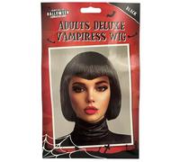 SwiftPick Home Vampire Black Wig, Halloween Costume Accessory, Vampiress Cosplay Hair