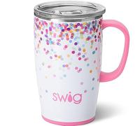 Swig Life 18oz Travel Mug | Insulated Tumbler with Handle and Lid, Cup Holder Friendly, Dishwasher Safe, Stainless Steel, Travel Coffee Cup, Insulated Coffee Mug with Lid and Handle (Confetti)