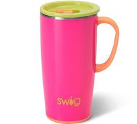 Swig Life 22oz Travel Mug, Insulated Tumbler with Handle and Lid, Cup Holder Friendly, Dishwasher Safe, Stainless Steel, Travel Coffee Cup, Insulated Mug with Lid (Tutti Frutti)