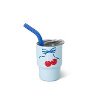 Swig Life 2oz Swig Shots Insulated Mini Tumbler with Straw, Cherry Pop | Triple Insulated Stainless Steel - Lid Included - Keeps Drinks Cold or Hot - Cup Holder Friendly - Dishwasher Safe