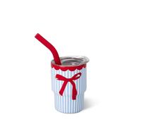 Swig Life 2oz Swig Shots Mini Tumbler with Straw with Lid, Patriotic Picnic | Triple Insulated Stainless Steel - Lid Included - Keeps Drinks Cold or Hot - Cup Holder Friendly - Dishwasher Safe