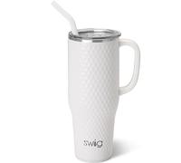 Swig Life 40oz Mega Mug, 40 oz Tumbler with Handle and Straw, Cup Holder Friendly, Dishwasher Safe, Extra Large Insulated Tumbler, Stainless Steel (Golf)