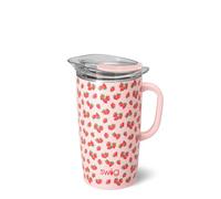 Swig Life 64oz Insulated Pitcher with Lid, Stainless Steel Drink Pitcher for Water, Tea, Coffee, & Drinks, Extra Large Double Wall Vacuum Sealed Beverage Server with Handle, Strawberry Shortcake