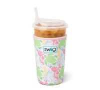 Swig Life Medium Iced Cup Coolie, Standard 22oz Iced Coffee Cup Insulator Sleeve with Handle, Neoprene Insulated Coolie Keeps Drinks Cold (Summer Salt)