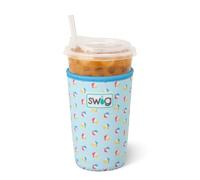 Swig Life Medium Iced Cup Coolie, Standard 22oz Iced Coffee Cup Insulator Sleeve with Handle, Neoprene Insulated Coolie Keeps Drinks Cold (Beach Balls)