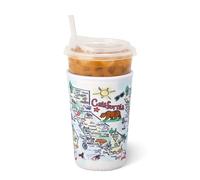 Swig Life Medium Iced Cup Coolie, Standard 22oz Iced Coffee Cup Insulator Sleeve with Handle, Neoprene Insulated Coolie Keeps Drinks Cold (California)