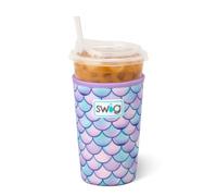 Swig Life Medium Iced Cup Coolie, Standard 22oz Iced Coffee Cup Insulator Sleeve with Handle, Neoprene Insulated Coolie Keeps Drinks Cold (Mermaid)
