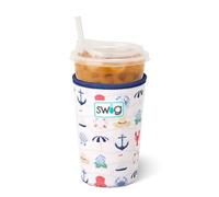 Swig Life Medium Iced Cup Coolie, Standard 22oz Iced Coffee Cup Insulator Sleeve with Handle, Neoprene Insulated Coolie Keeps Drinks Cold (Shoreline)