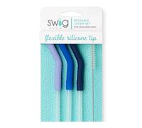 Swig Life Reusable Straws Hydrangea + Blue + Navy Tall Straw Set & Cleaning Brush, Each Straw is 14 inches Long (Fits Swig Life 40oz Mega Mug Tumblers)