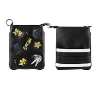 Swig Sip Golf Pouch Bag - Waterproof Compact Golf Ball & Tee Organizer, Handcrafted Zipped Pouch for Keys and Phone, Soft Fleece Lined, Golfing Gear for Course & Travel (Black V)