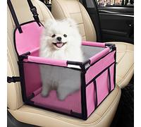 SWIHELP Dog Car Seat With Clip-on Safety Leash and PVC Stable Frame Foldable For Small Pets Puppy