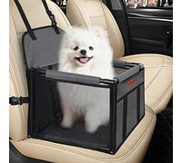 SWIHELP Dog Seat Puppy Portable Pet Booster Car Seat With Clip-on Safety Leash and PVC Frame, Anti-Collapse, Perfect For Small Pets