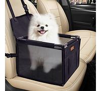 SWIHELP Dog Seat Puppy Portable Pet Booster Car Seat With Clip-on Safety Leash and PVC Frame, Anti-Collapse, Perfect For Small Pets