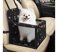 SWIHELP Dog Seat Puppy Portable Pet Booster Car Seat With Clip-on Safety Leash and PVC Frame, Anti-Collapse, Perfect For Small Pets