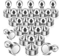 Swihorab 18 Packs Fridge Magnets, Strong Neodymium Small Push Pins Magnet for Whiteboard, Mini Magnets for Crafts, Photo, Map, Office