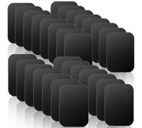 swihorab 30Pcs Self-Adhesive Metal Plate, Black Universal Magnetic Phone Holder Discs, Magnetic Mount Replacement Plate for Car Mounts, Ultra Thin Metal Plates Square Adhesive Base for Magnets