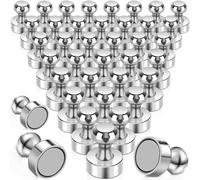swihorab 36 Packs Magnets Strong Neodymium Magnet for Fridge Whiteboard, Push Pins Magnets for Photo, Map, Office, Silver