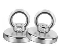 swihorab Lift Fishing Magnet, 42 mm 150 LBS Pulling Force Super Strong Magnets Heavy Duty, Large Rare Earth Magnets Neodymium Fishing Magnets Salvage Magnets for River Lifting Retrieving, 4 Pack