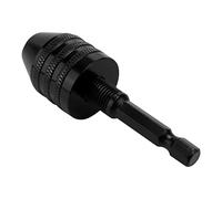 Swiixxer 0.3-8mm 1/4 inch Keyless Drill Chuck Screwdriver Impact Driver Adaptor Hex Shank Drill Grinder Quick Change Adapter Convert -Black