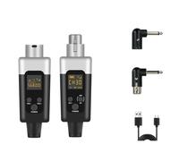 Swiixxer 0V/48V Wireless XLR Microphone Transmitter and Receiver Microphone Wireless System Rechargeable for Dynamic Microphone