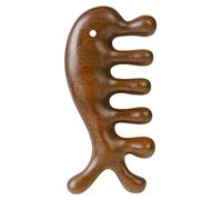 Swiixxer 1 PCS Scalp Massager Comb Green Sandalwood Wide Tooth Comb Acupressure Tool Wood Brown Portable Wood Massage Tools for Face