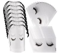 Swiixxer 100Pcs Eyelash Aftercare Bags Lash Bags for Clients Cute Lash Packaging Bags 50 Drawstring and 50 Zipper Cosmetic Bags