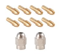 Swiixxer 10Pcs Brass Collet for, Replacement 4485 Quick Change Rotary Drill Nut Tool Set with Two Metal Change Collet Nut