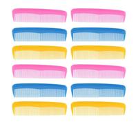Swiixxer 12 Pieces Colorful Hair Combs Set for Kids Women Men Colorful Plastic Fine Dressing Comb (Pink, Yellow, Blue)