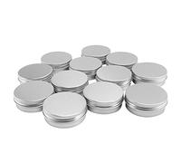 Swiixxer 12 x 50ml Aluminium Make up Pots 50ml Capacity Empty Small Cosmetic/Candle/Tins Jars
