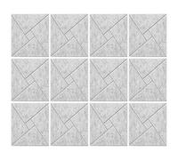 Swiixxer 12Pcs Acoustic Panels with Self-Adhesive, 12x12x0.4In Sound Proof Foam Panels, Sound Absorbing Tile for Walls Gray