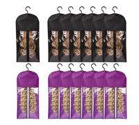 Swiixxer 12PCS Wig Bags Storage with Hanger Hair Extension Holder Wig Storage for Multiple Wigs Holder Wig Bag Hair Extension Easy Install