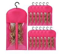 Swiixxer 12PCS Wig Holder Wig Storage Wig Bags Storage with Hanger Hair Extension Holder Wig Holder for Hair Extension Storage