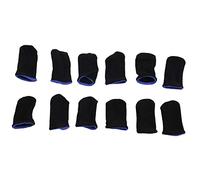Swiixxer 18-Pin Carbon Fiber Finger Sleeves for Mobile Games Contact Screen Finger Sleeves(12 Pcs)
