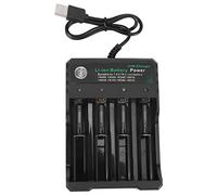 Swiixxer 18650 Lithium Battery Charger 4 Slot 3.7V Smart USB Charging Stand 14500 Bright Flashlight Charger