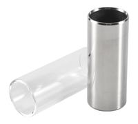 Swiixxer 2 Pieces Glass Slide and Metal Slide for Guitar, Bass, Medium (6 cm)