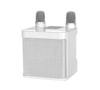 Swiixxer -203 Karaoke Set Karaoke Speaker Wireless Bluetooth Dual Microphone Speaker Microphone Machine White