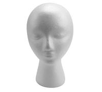 Swiixxer 27.5 x 52cm Dummy/mannequin Female Foam(Polystyrene) Exhibitor for cap, headphones, hair accessories and wigs Woman Mannequin Foam