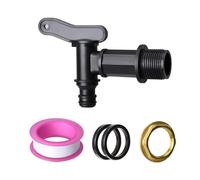 Swiixxer 3/4in Water Butt Tap Plastic Snap-Fit Hosepipe Rain Barrel Water Butts with Brass Nut 1Set