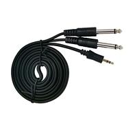 Swiixxer 3.5 to Double 6.5 Audio Cable 1 Point 2 Male to Male Electronic Organ Adapter Cable