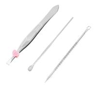 Swiixxer 3 in 1 Earpick Comedones Stick Eyebrow Tweezer Cosmetic Tool Set