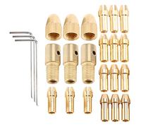 Swiixxer 3 Sets 0.5-3mm Brass Drill Chuck Small Electric Drill Bit Collet Fit for Rotary Tools 3 Size -2.0mm 2.35mm 3.17mm