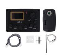 Swiixxer 4 Band EQ Equalizer -3 Acoustic Guitar Bass EQ Preamp with Digital Tuner Guitar Pickup