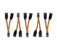Swiixxer 5 Pcs JR/Futaba Style Servo 1 To 2 Y Harness Leads Splitter Cable Male To Female Extension Lead Wire for RC Models 7Cm