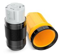 Swiixxer 50AMP RV Power Cord Twist Lock Plug 50A Power Connector Kit Plastic 125/250V Female Locking Shore Replacement Inlet