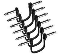 Swiixxer 6 Pack 6 Inch Guitar Patch Cable, Instrument Guitar Pedal Cable Right Angle Flat Patch Cable