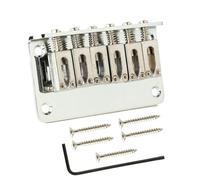 Swiixxer 6 String Guitar Saddles Bridge with Screws Replacement Chrome Guitar Bridge for Accessories, Guitar Top Load Bridge B