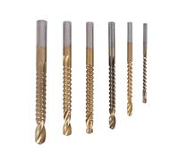 Swiixxer 6Pcs Cobalt Drill Bit Set Hole Saw Grooving Set Woodworking Sawtooth Drill Slotted Drill