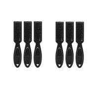 Swiixxer 6Pcs Texture Comb Comb Scissors Cleaning Brush Barber Shop Skin Fade Vintage Oil Shape Carving Cleaning Brush