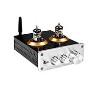 Swiixxer Buffer HiFi 6J5 Bluetooth 4.2 Tube Preamp Amplifier Stereo Preamplifier with Treble Bass Tone Ajustment(Silver)